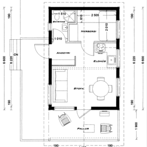 Sumarhús 30 m2 Grunnmynd